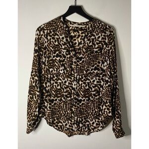 Twelfth Street By Cynthia Vincent Silk Animal Print Blouse